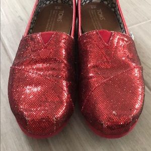 TOMS Red Glitter